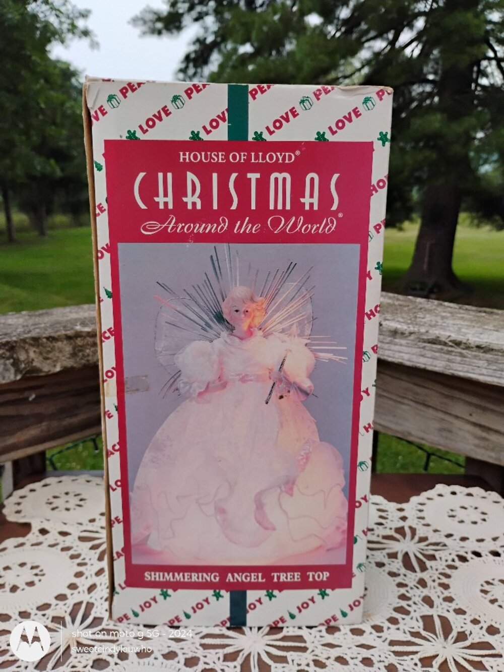 House of Lloyd Angel Tree Topper in orig box WORKS Christmas Around World 1996